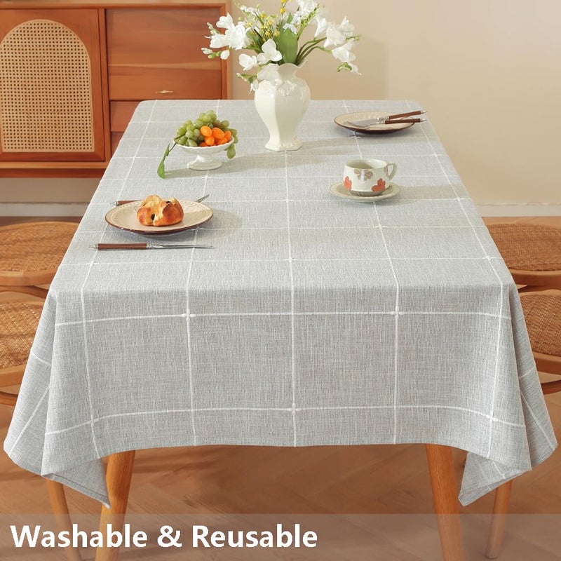 TruDelve Cotton Square Tablecloths 52x52 Inch Card Table Tablecloth Grey Fabric Farmhouse Tablecloth(Grey,52"x52",Square) - Image 5